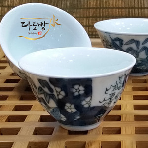 중국 도자기 찻잔/경덕진 파란잔 1개